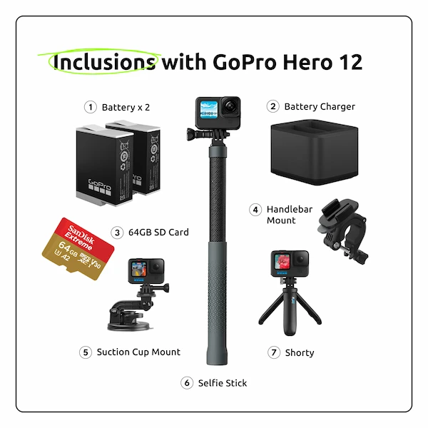 Gopro For Rent Rent gopro hero 12 road trip combo in Jaipur | Zero Deposit Rentals ...