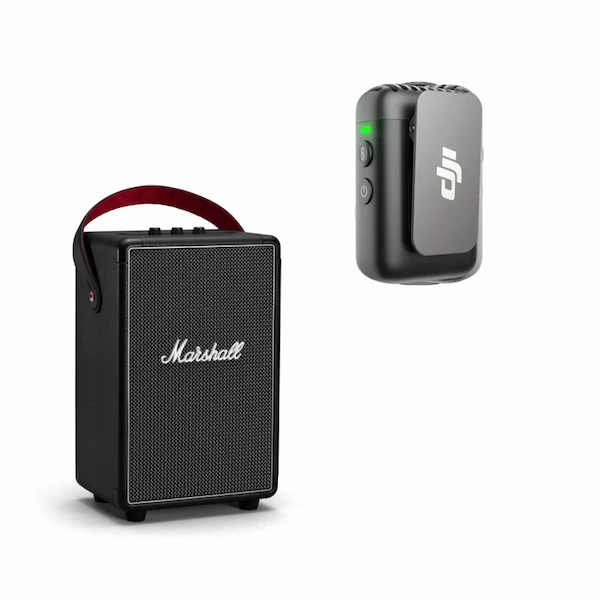 Rent marshall tufton bluetooth speaker with dji mic 2(single) in