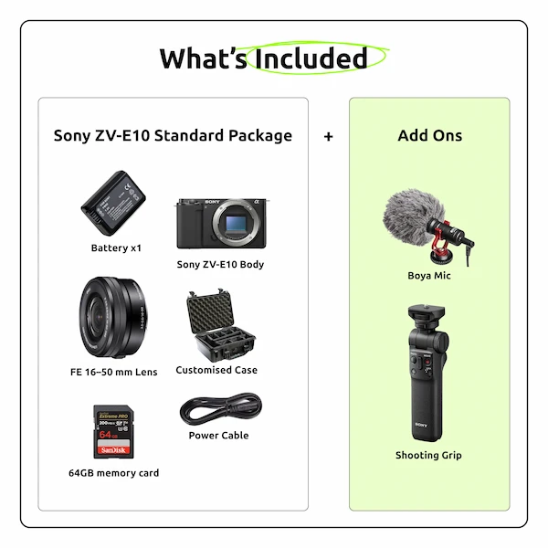 Rent sony zve10 vlogging camera creator kit in Mumbai | Zero